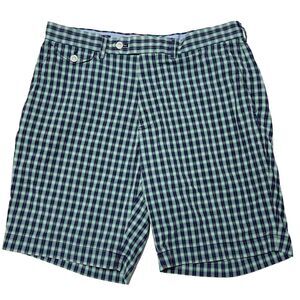 Polo Golf Ralph Lauren Classic Fit 9.5" Green Plaid Chino Shorts Men’s Size 34